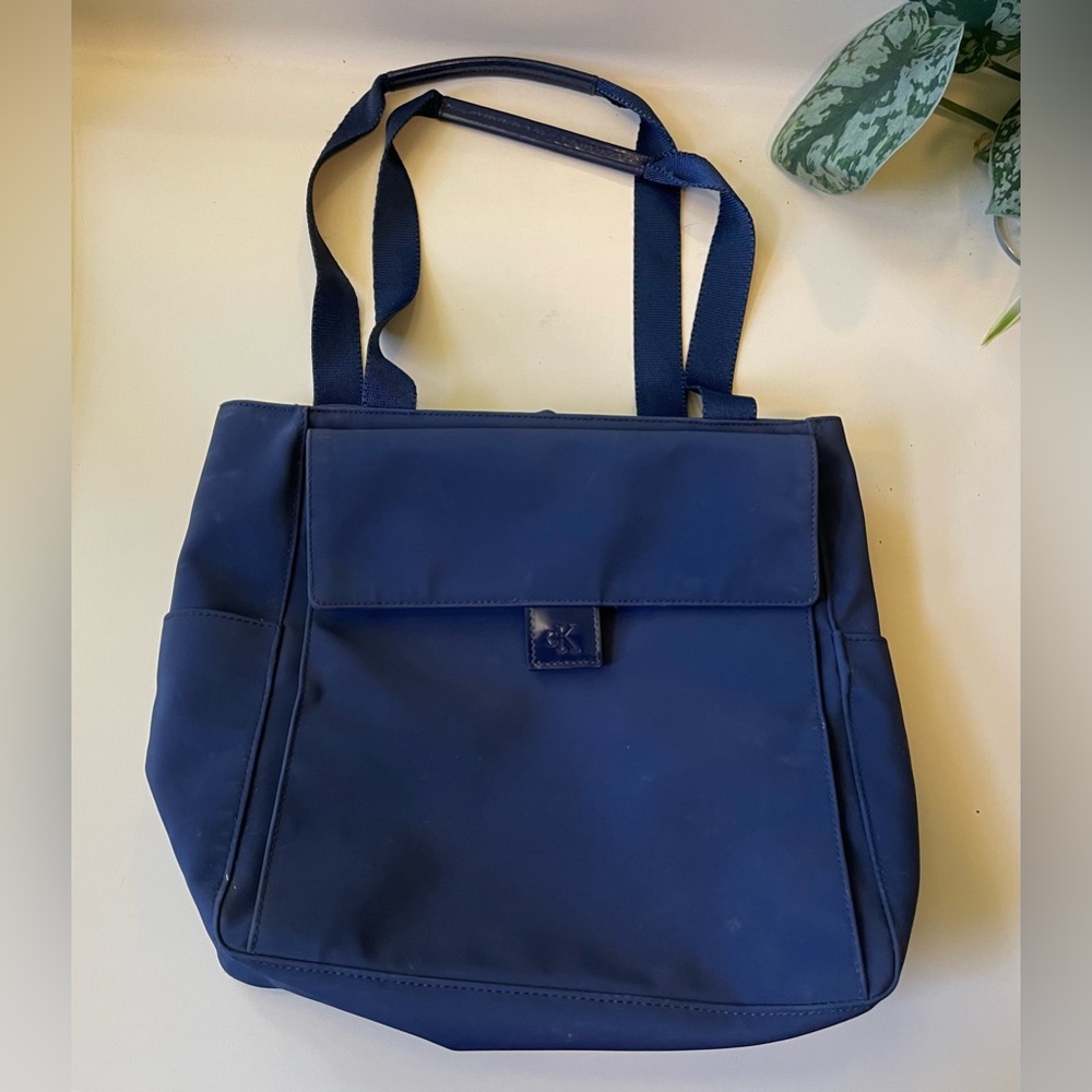 Calvin Klein nylon blue tote bag